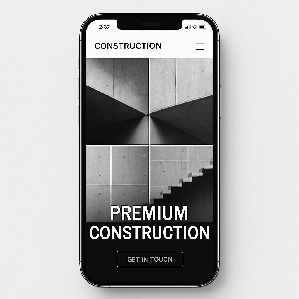 建設会社のWebサイト mobile mockup
